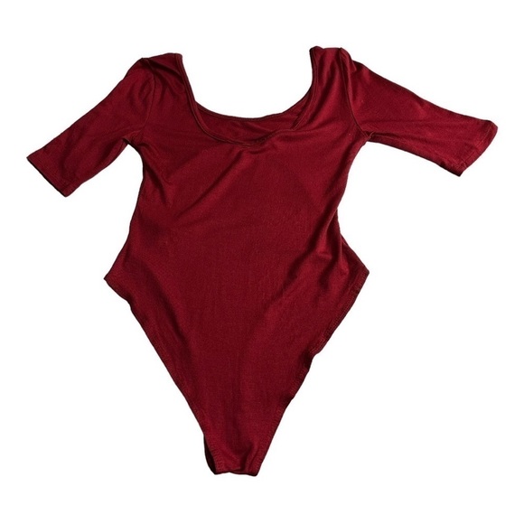 ROSE Diamond Burgundy Bodysuit Size S - Picture 4 of 4